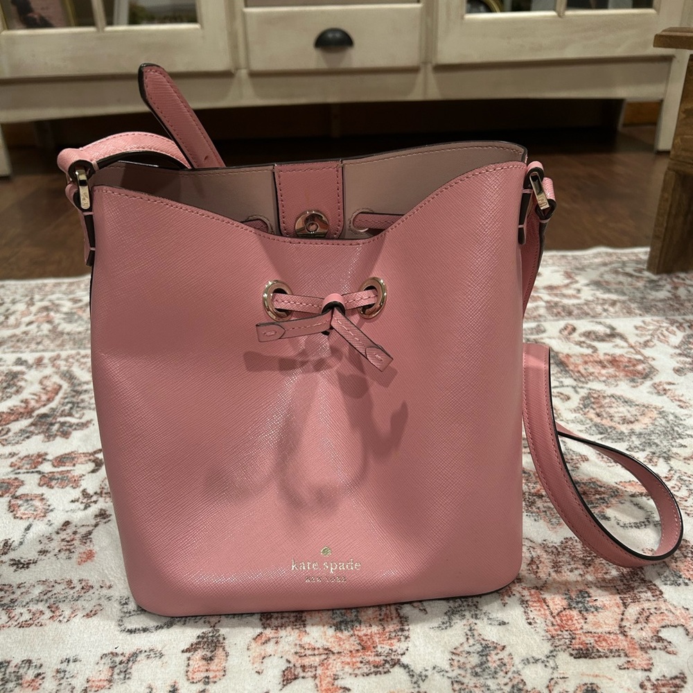 Pink Kate Spade bucket purse
